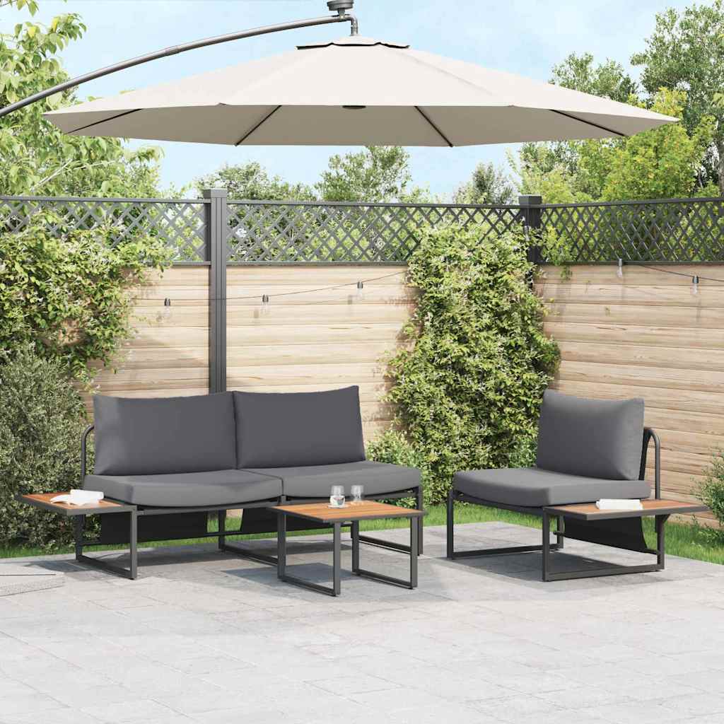 Tuin eettafelset 3 pcs Antraciet Staal is nu te koop bij PeponiXL, paradijselijk wonen!