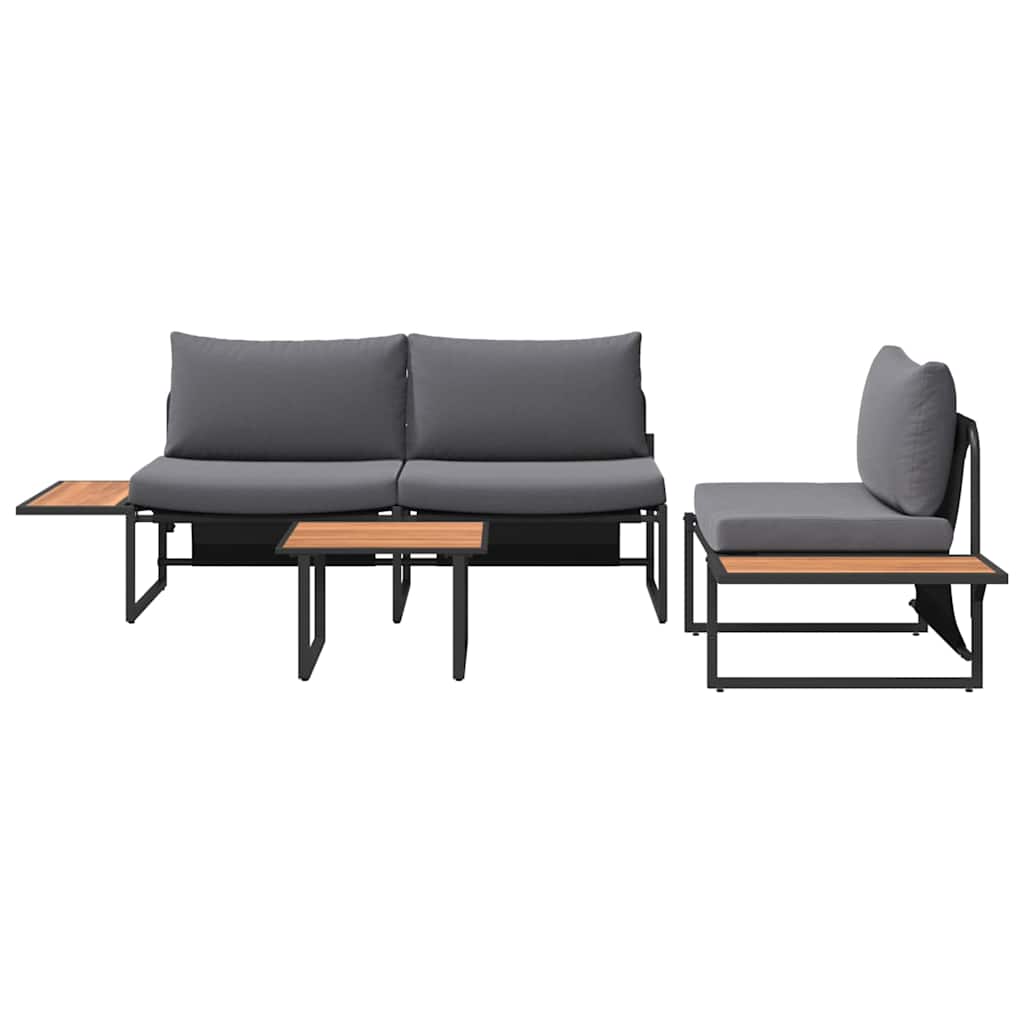 Tuin eettafelset 3 pcs Antraciet Staal is nu te koop bij PeponiXL, paradijselijk wonen!