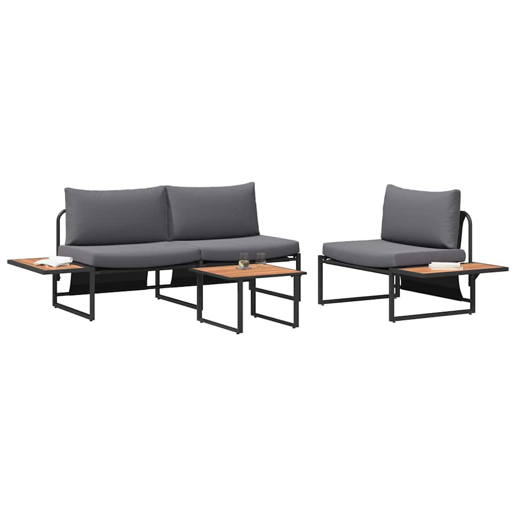Tuin eettafelset 3 pcs Antraciet Staal is nu te koop bij PeponiXL, paradijselijk wonen!