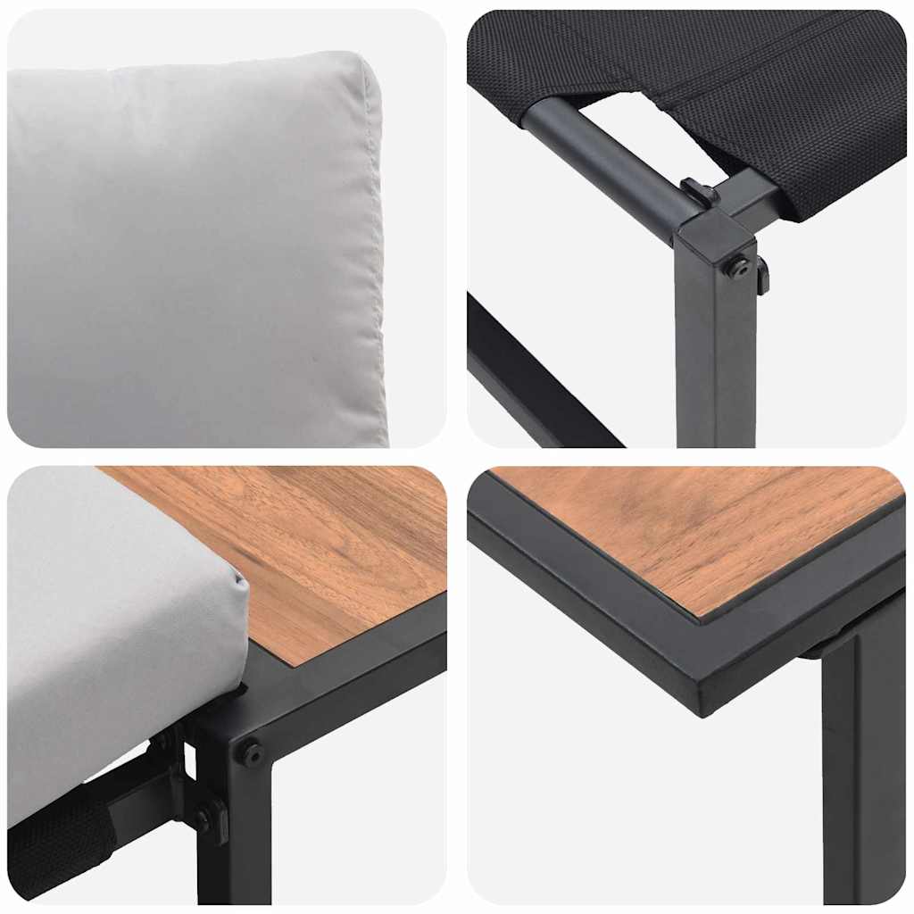 Tuin eettafelset 3 pcs Lichtgrijs Staal is nu te koop bij PeponiXL, paradijselijk wonen!