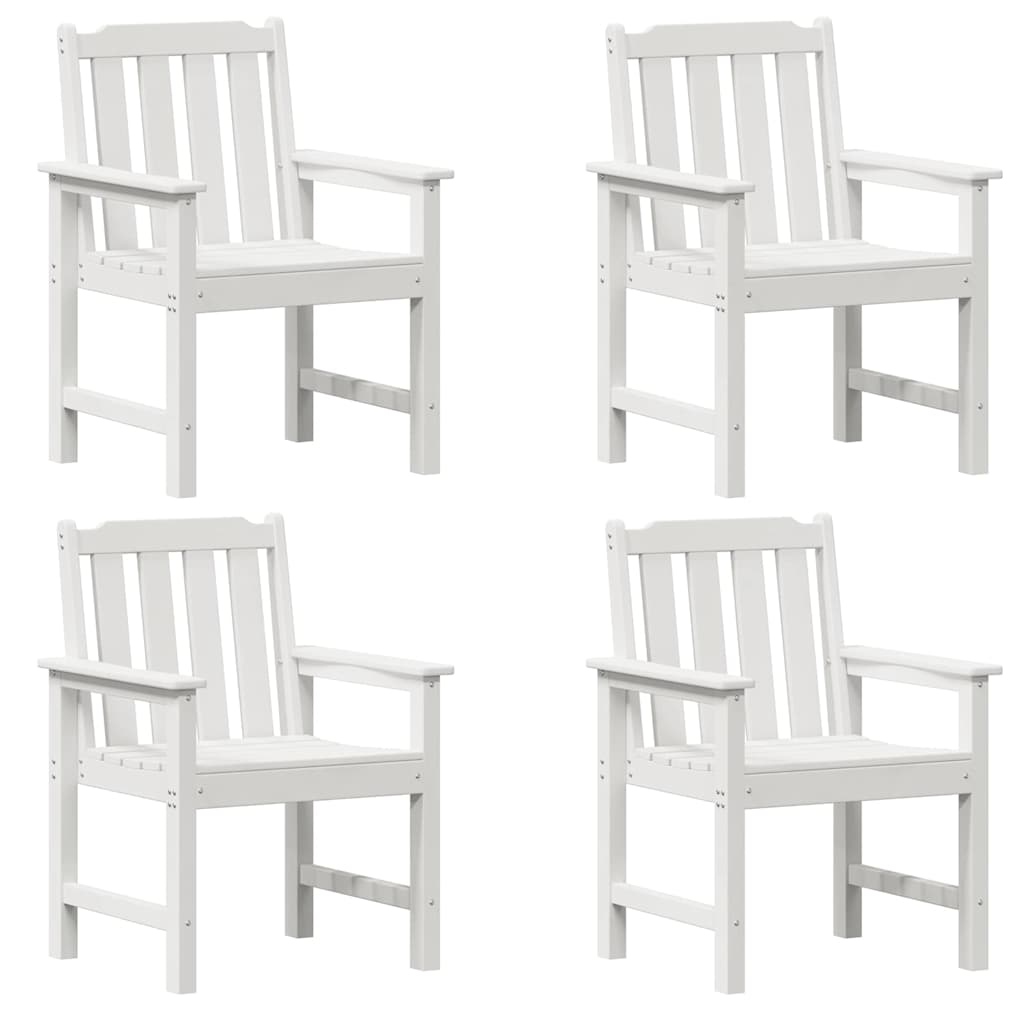 Tuinstoel 4 pcs Wit 65.5 x 59 x 88 cm Polyetheen is nu te koop bij PeponiXL, paradijselijk wonen!