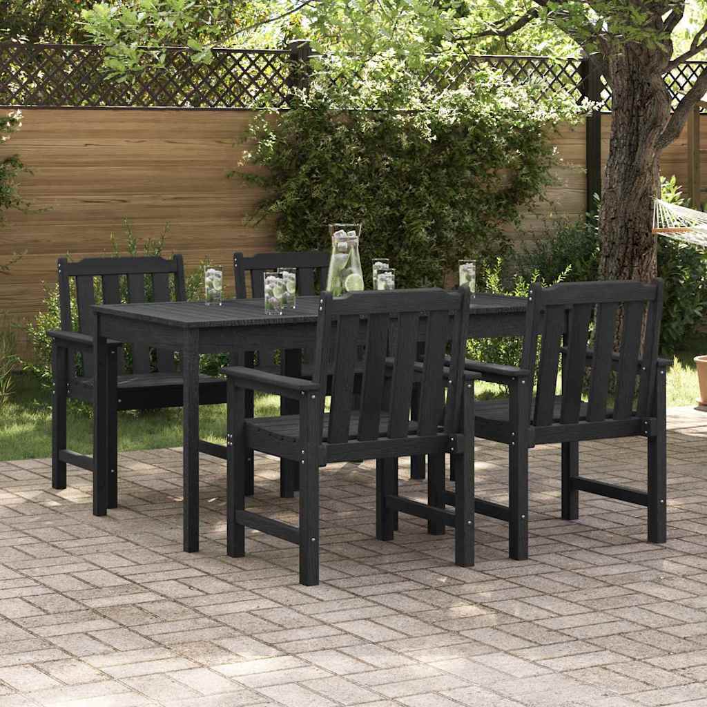 Tuinstoel 4 pcs Zwart 65.5 x 59 x 88 cm Polyetheen is nu te koop bij PeponiXL, paradijselijk wonen!