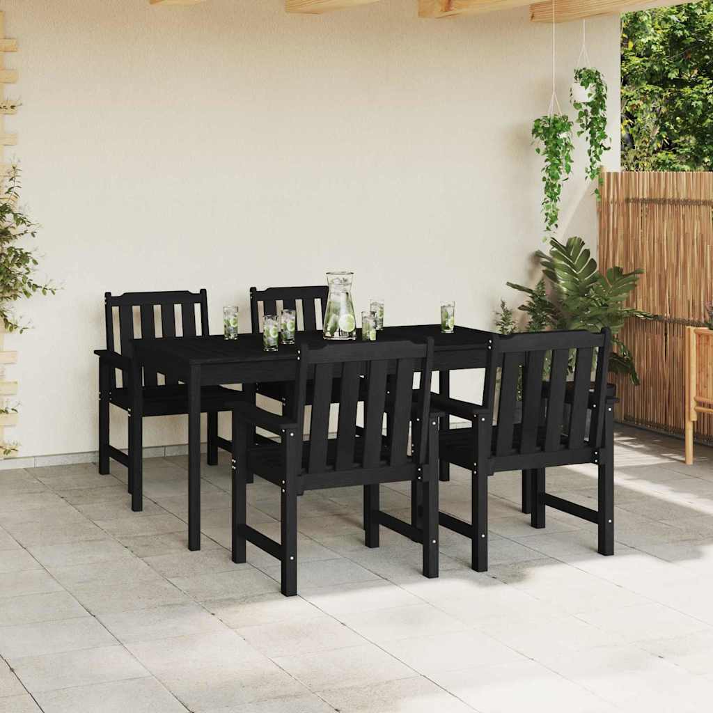 Tuinstoel 4 pcs Zwart 65.5 x 59 x 88 cm Polyetheen is nu te koop bij PeponiXL, paradijselijk wonen!