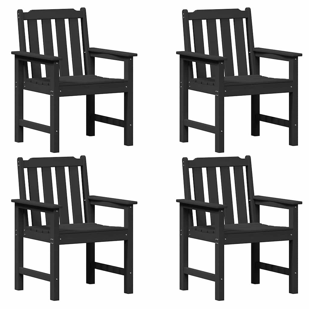 Tuinstoel 4 pcs Zwart 65.5 x 59 x 88 cm Polyetheen is nu te koop bij PeponiXL, paradijselijk wonen!