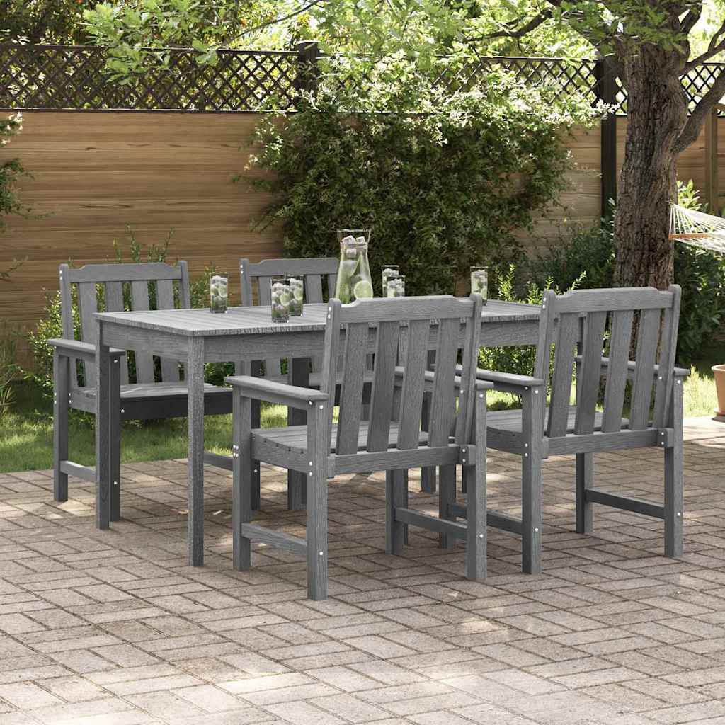 Tuinstoel 4 pcs Lichtgrijs 65.5 x 59 x 88 cm Polyetheen is nu te koop bij PeponiXL, paradijselijk wonen!