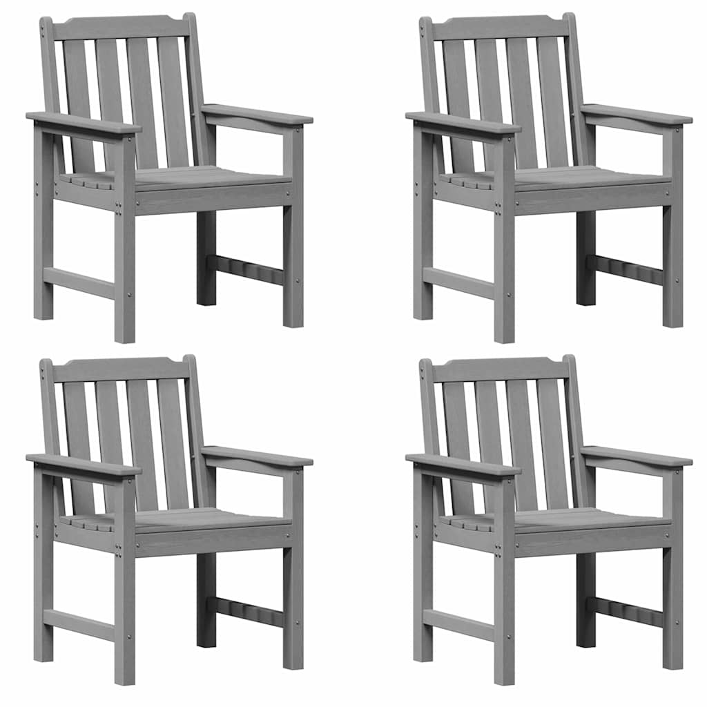 Tuinstoel 4 pcs Lichtgrijs 65.5 x 59 x 88 cm Polyetheen is nu te koop bij PeponiXL, paradijselijk wonen!
