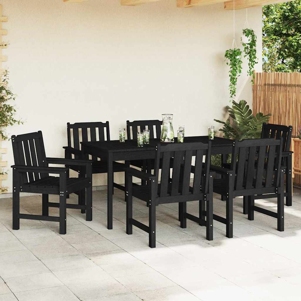 Tuinstoel 6 pcs Zwart 65.5 x 59 x 88 cm Polyetheen is nu te koop bij PeponiXL, paradijselijk wonen!