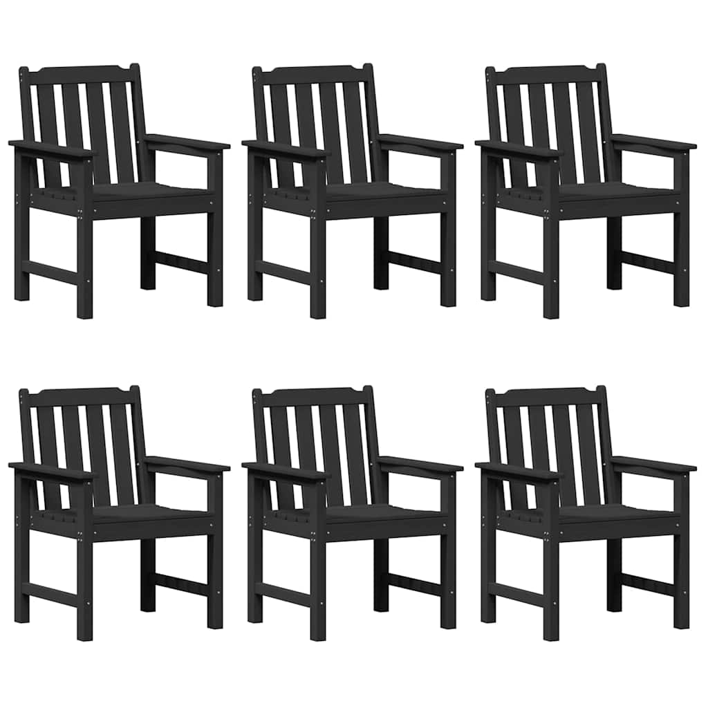 Tuinstoel 6 pcs Zwart 65.5 x 59 x 88 cm Polyetheen is nu te koop bij PeponiXL, paradijselijk wonen!