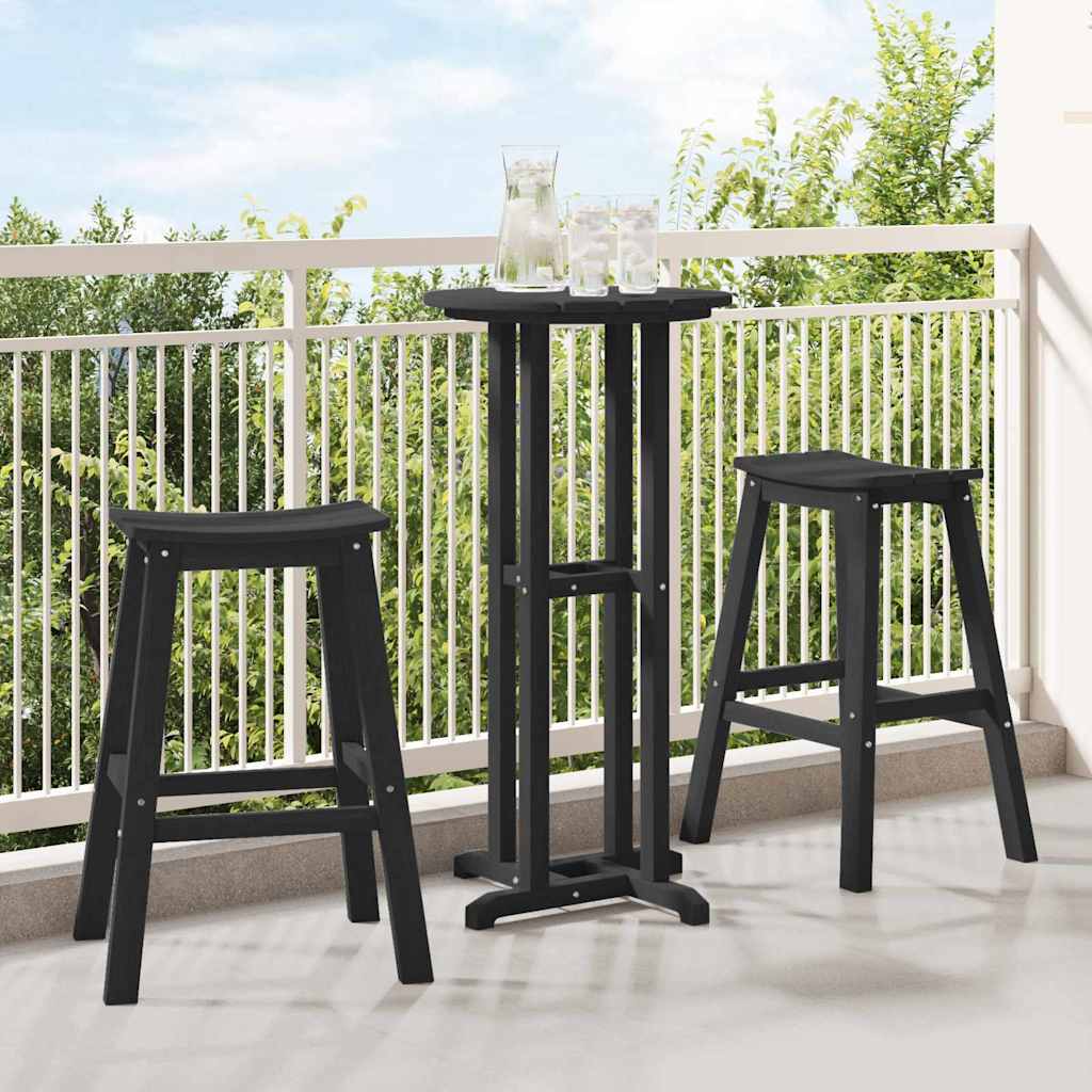 Tuin Bar Set 3 pcs Zwart HDPE is nu te koop bij PeponiXL, paradijselijk wonen!