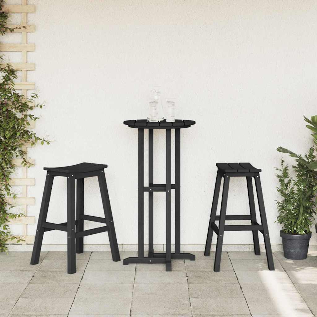 Tuin Bar Set 3 pcs Zwart HDPE is nu te koop bij PeponiXL, paradijselijk wonen!