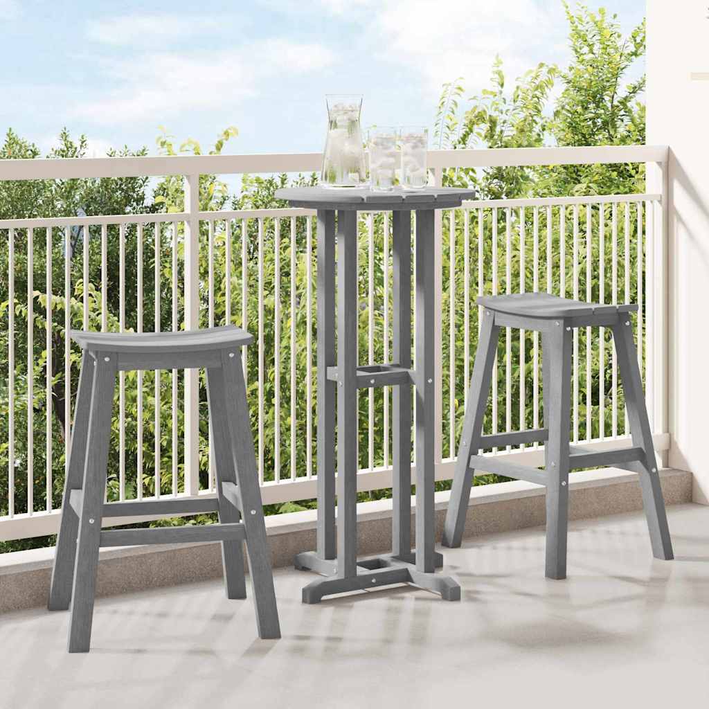 Tuin Bar Set 3 pcs Lichtgrijs HDPE is nu te koop bij PeponiXL, paradijselijk wonen!
