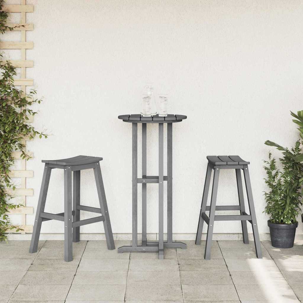 Tuin Bar Set 3 pcs Lichtgrijs HDPE is nu te koop bij PeponiXL, paradijselijk wonen!