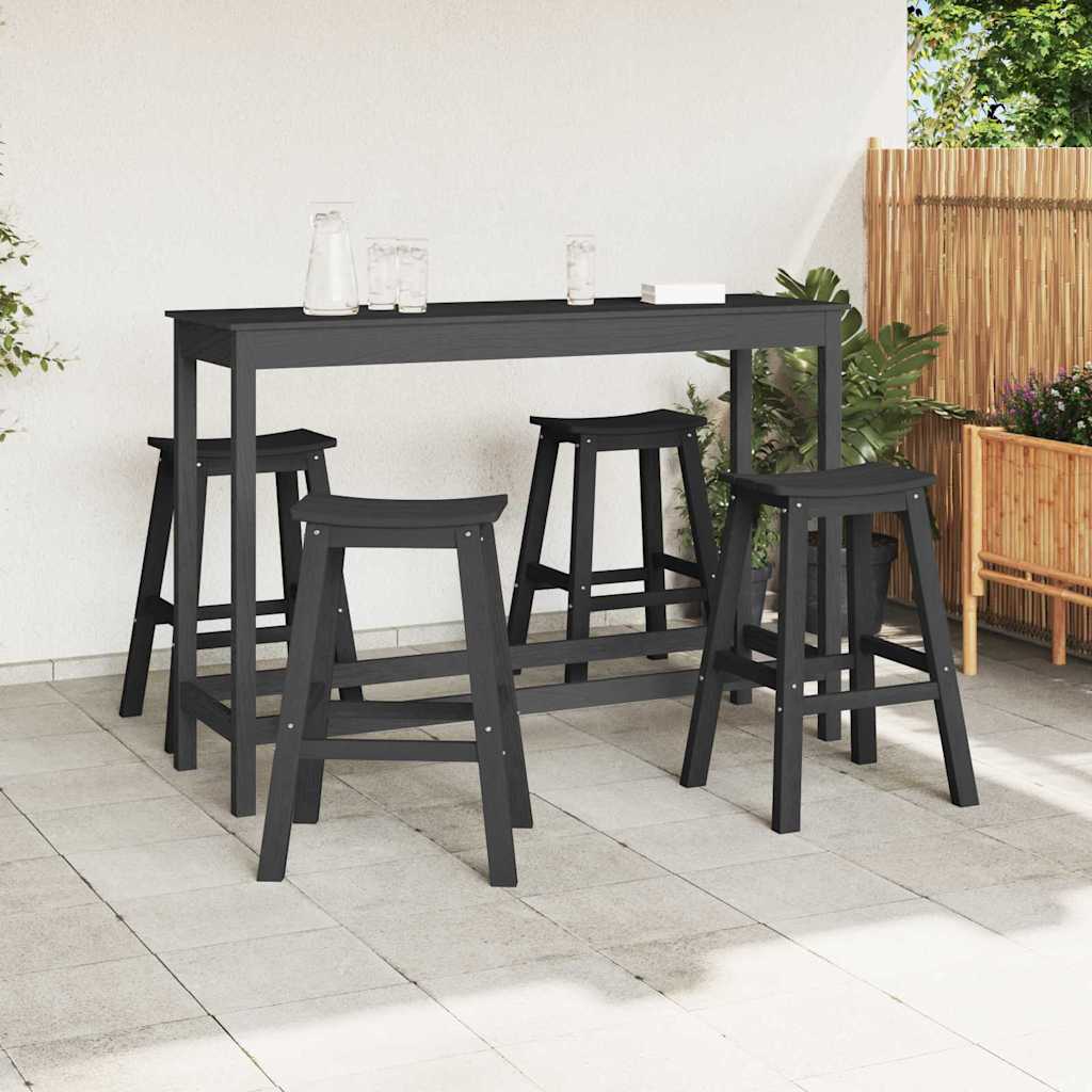 Tuin Bar Set 4 pcs Zwart HDPE is nu te koop bij PeponiXL, paradijselijk wonen!