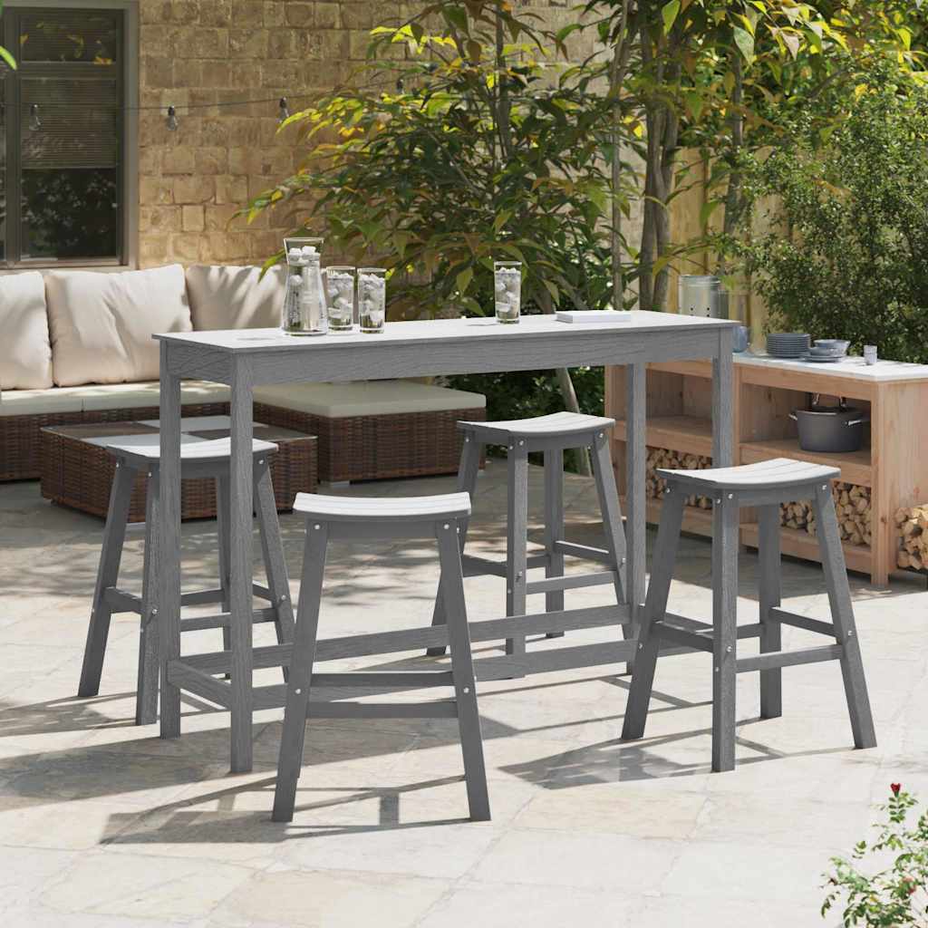 Tuin Bar Set 4 pcs Lichtgrijs HDPE is nu te koop bij PeponiXL, paradijselijk wonen!