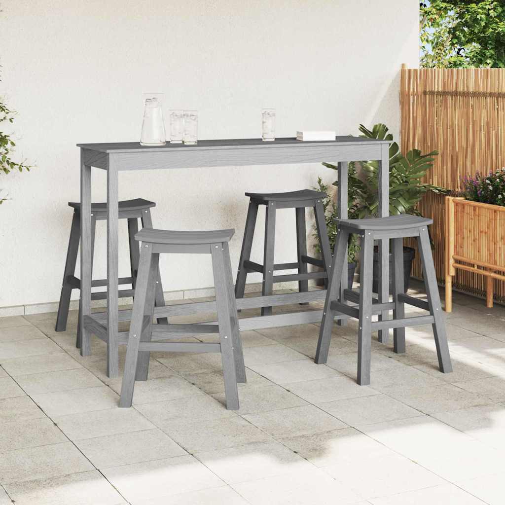 Tuin Bar Set 4 pcs Lichtgrijs HDPE is nu te koop bij PeponiXL, paradijselijk wonen!
