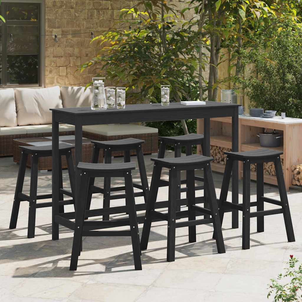 Tuin Bar Set 6 pcs Zwart HDPE is nu te koop bij PeponiXL, paradijselijk wonen!