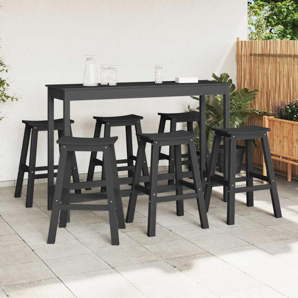 Tuin Bar Set 6 pcs Zwart HDPE is nu te koop bij PeponiXL, paradijselijk wonen!