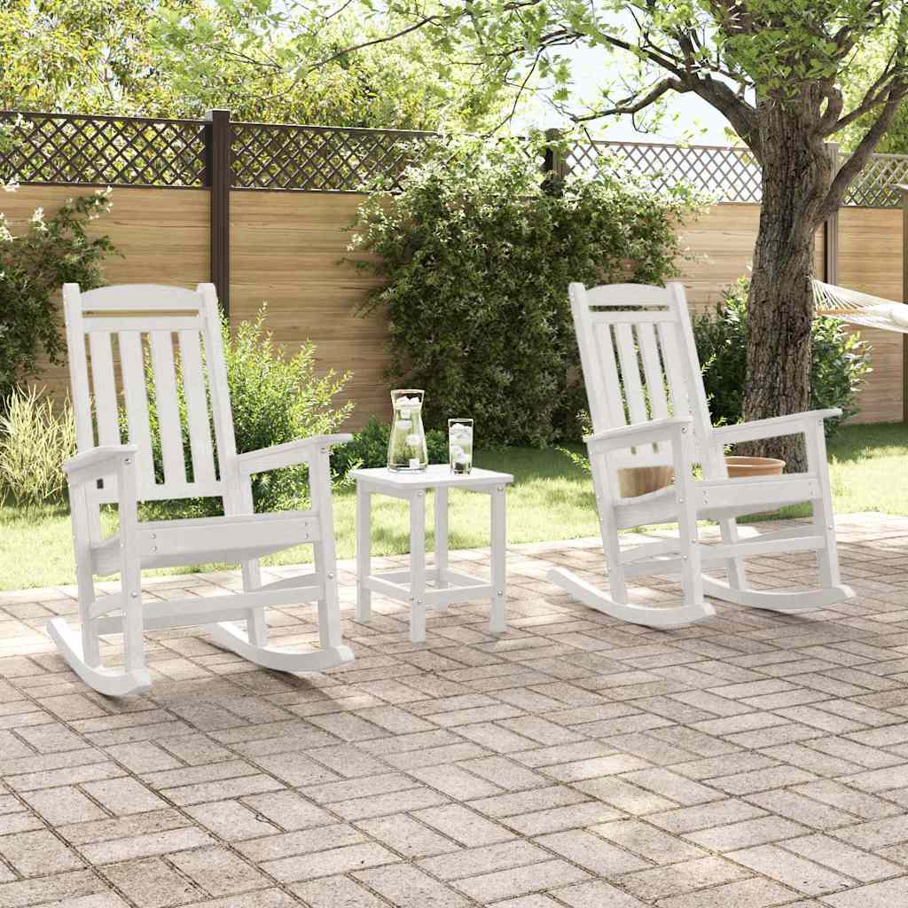 Schommelstoel 2 pcs Wit 92 x 70 x 108 cm Polyetheen is nu te koop bij PeponiXL, paradijselijk wonen!