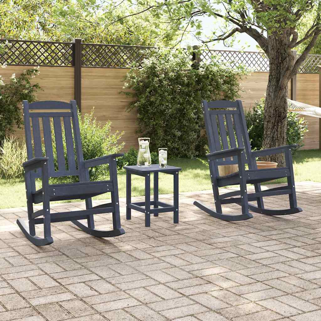 Schommelstoel 2 pcs Marineblauw 92 x 70 x 108 cm Polyetheen is nu te koop bij PeponiXL, paradijselijk wonen!