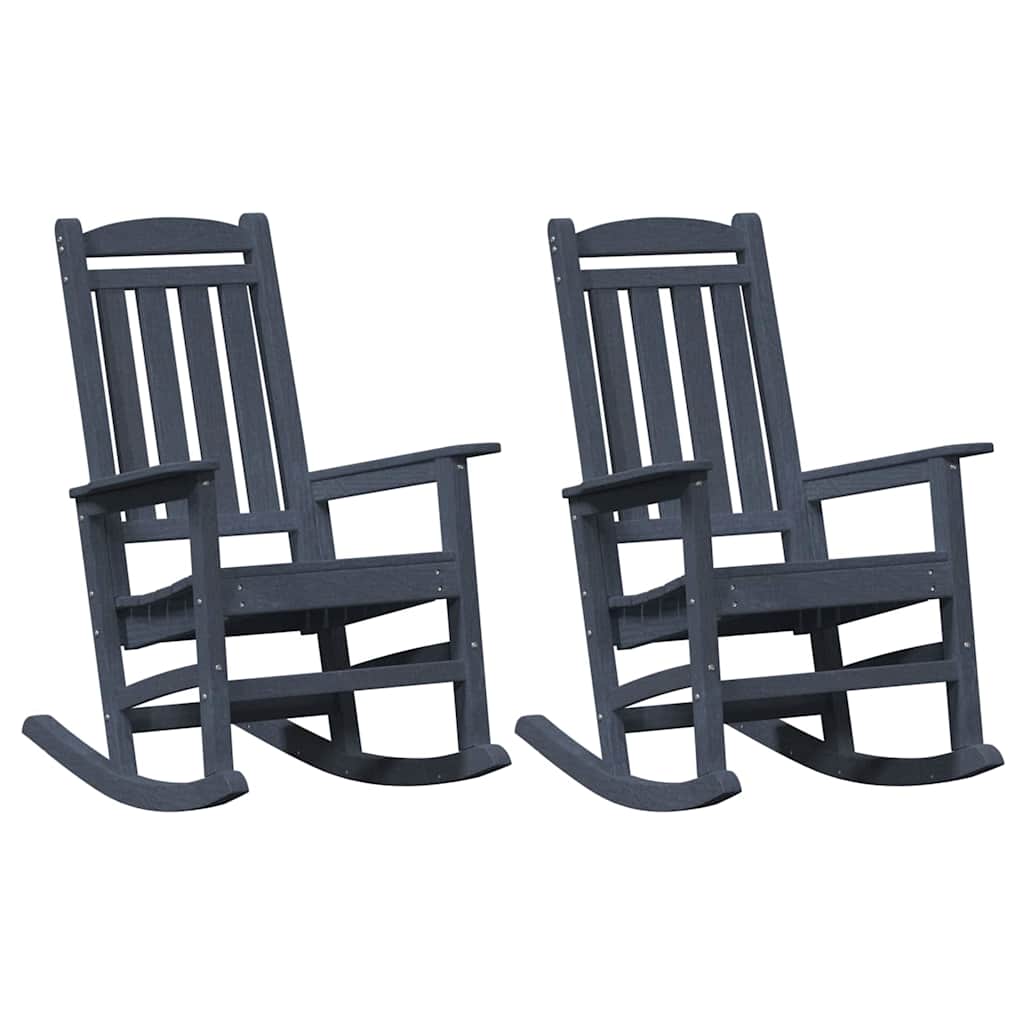 Schommelstoel 2 pcs Marineblauw 92 x 70 x 108 cm Polyetheen is nu te koop bij PeponiXL, paradijselijk wonen!