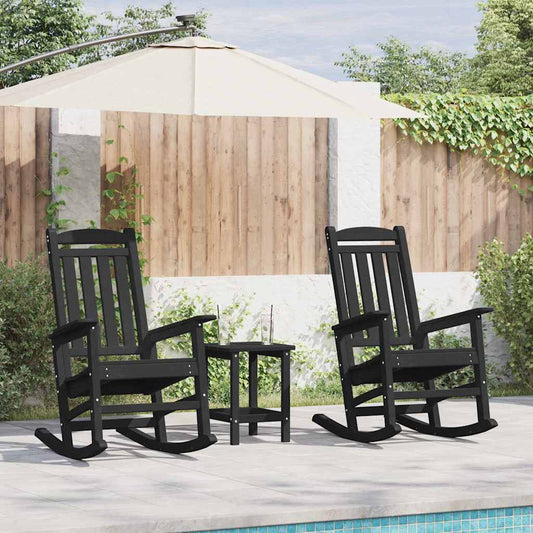 Schommelstoel 2 pcs Zwart 92 x 70 x 108 cm Polyetheen is nu te koop bij PeponiXL, paradijselijk wonen!
