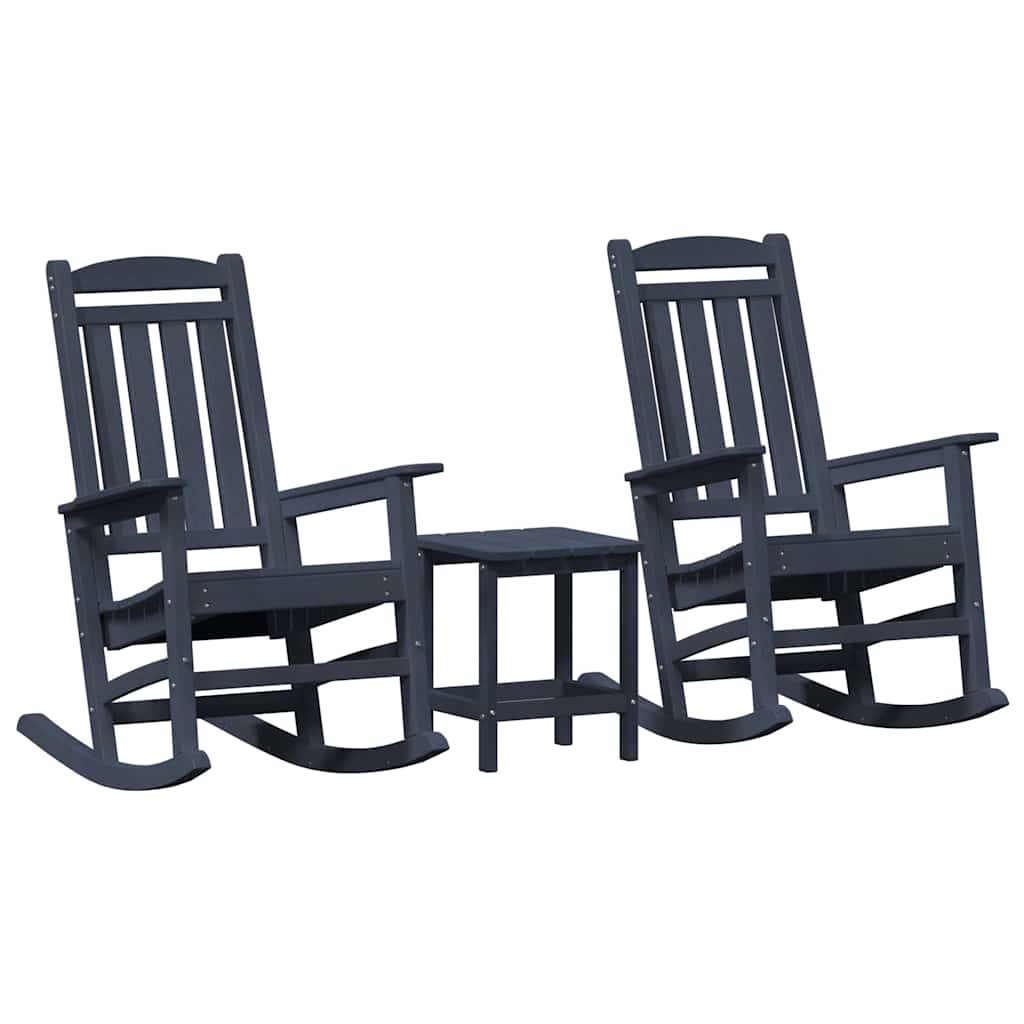 Schommelstoel 3 pcs Marineblauw Polyetheen is nu te koop bij PeponiXL, paradijselijk wonen!