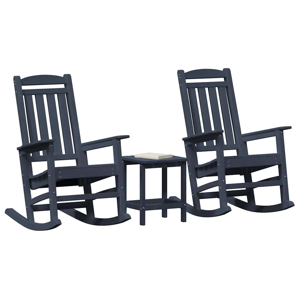 Schommelstoel 3 pcs Marineblauw Polyetheen is nu te koop bij PeponiXL, paradijselijk wonen!