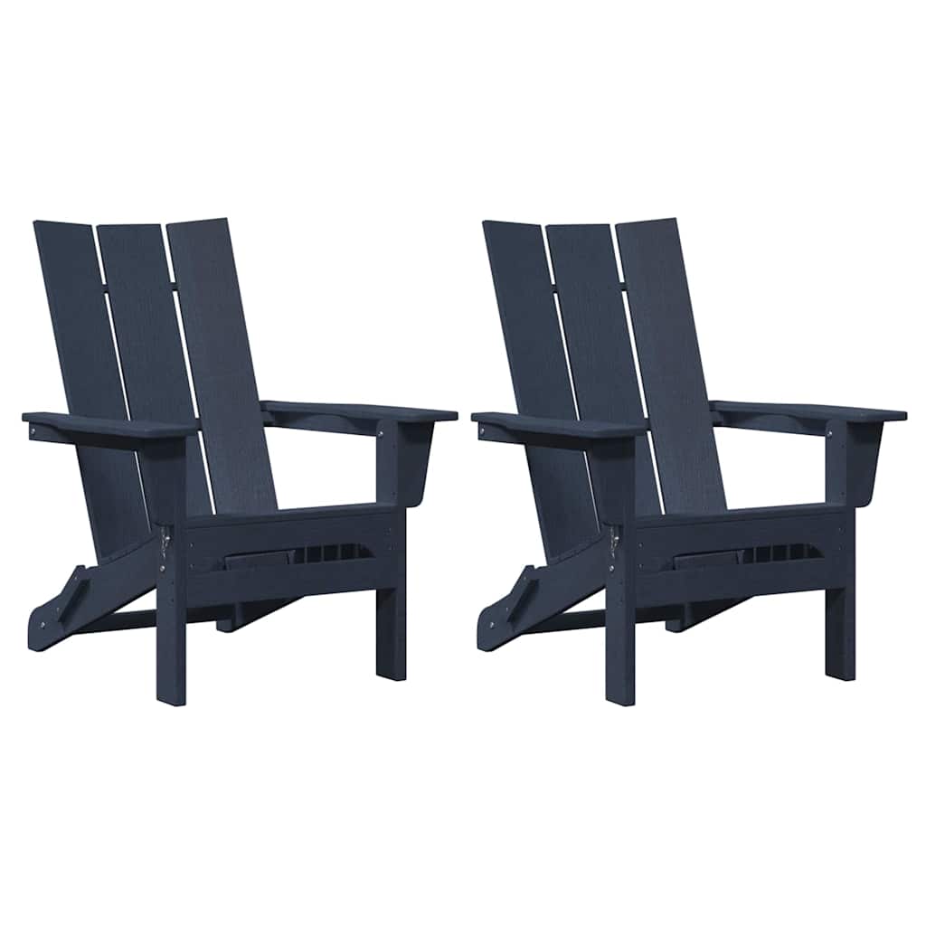 Tuinstoel 2 pcs Marineblauw 80.5 x 74.5 x 92 cm Polyetheen is nu te koop bij PeponiXL, paradijselijk wonen!