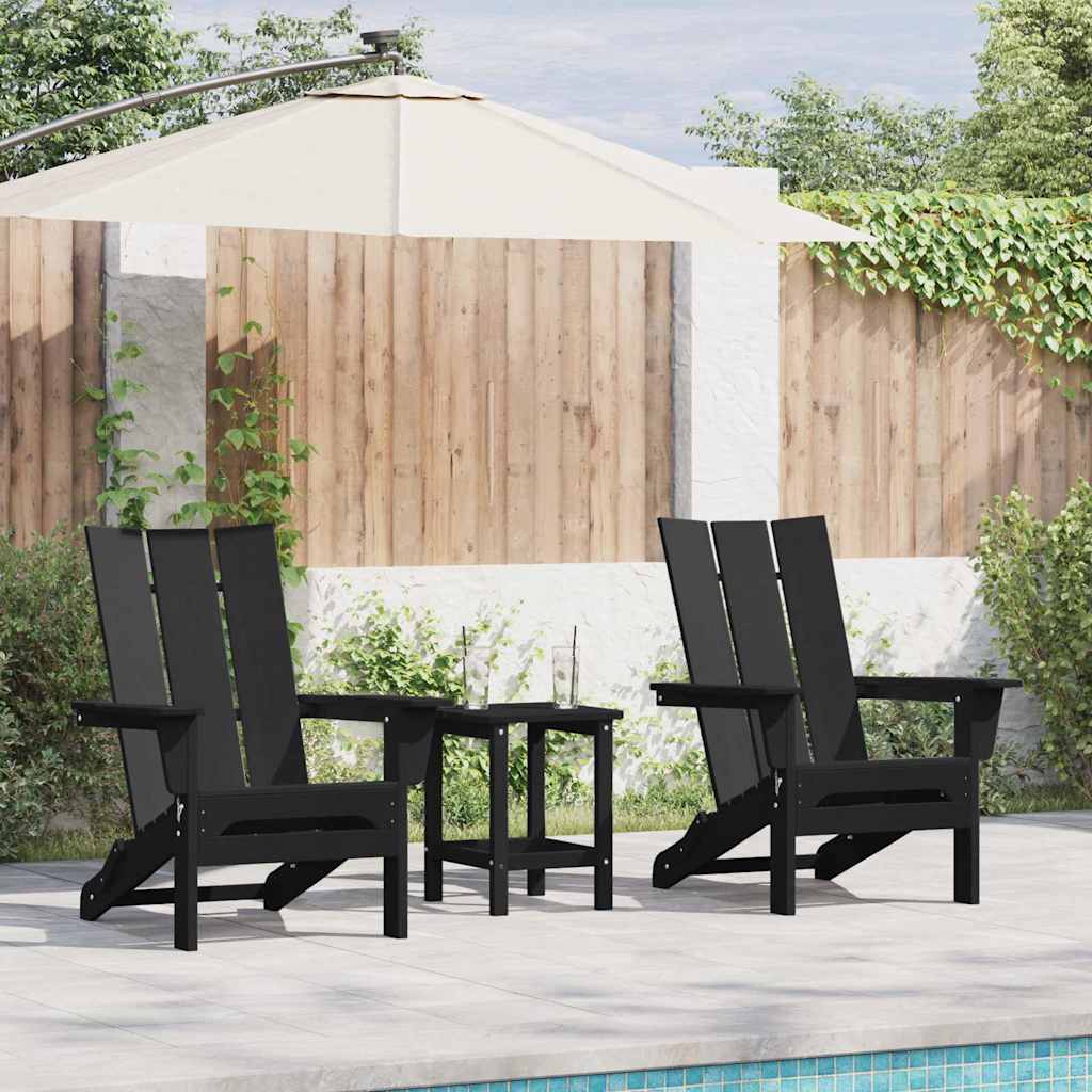 Tuinstoel 2 pcs Zwart 80.5 x 74.5 x 92 cm Polyetheen is nu te koop bij PeponiXL, paradijselijk wonen!