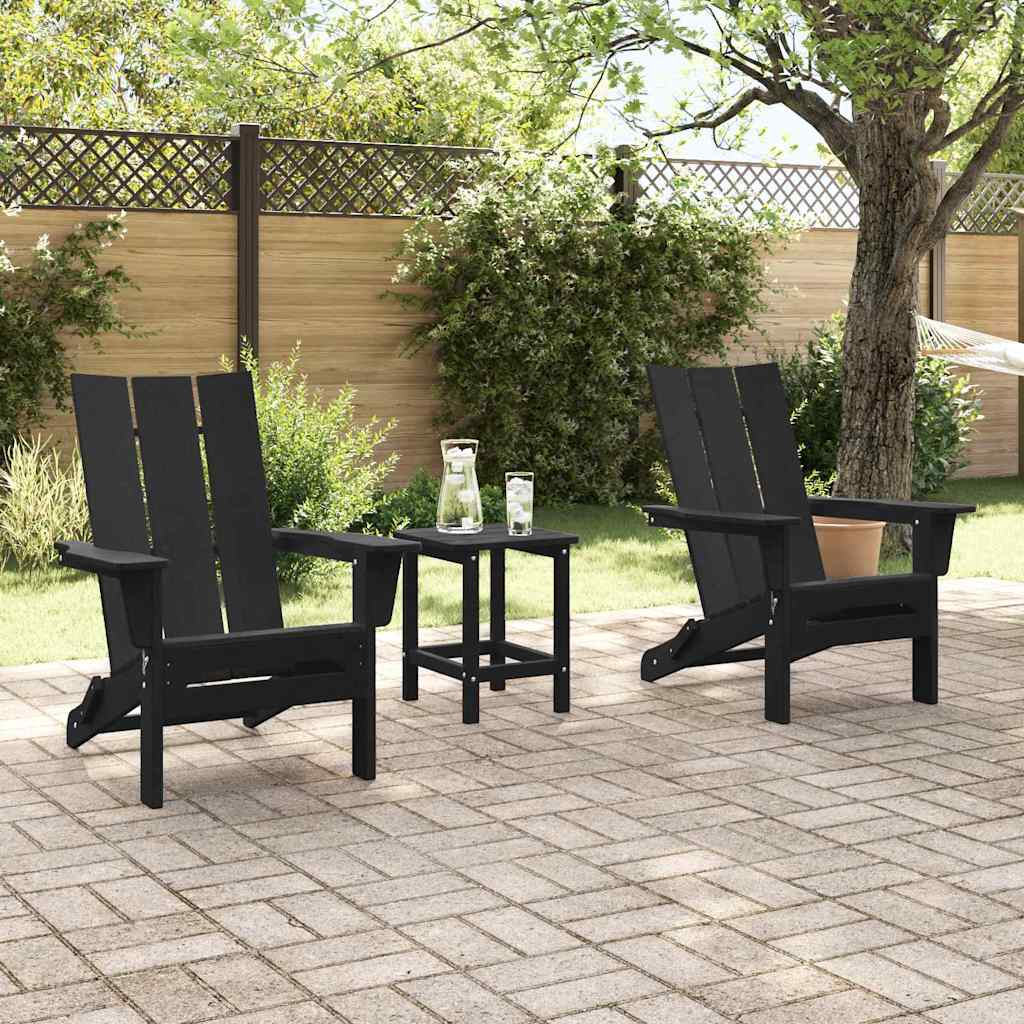 Tuinstoel 2 pcs Zwart 80.5 x 74.5 x 92 cm Polyetheen is nu te koop bij PeponiXL, paradijselijk wonen!