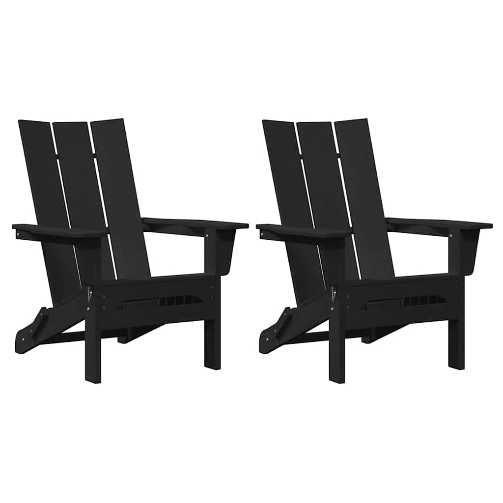 Tuinstoel 2 pcs Zwart 80.5 x 74.5 x 92 cm Polyetheen is nu te koop bij PeponiXL, paradijselijk wonen!