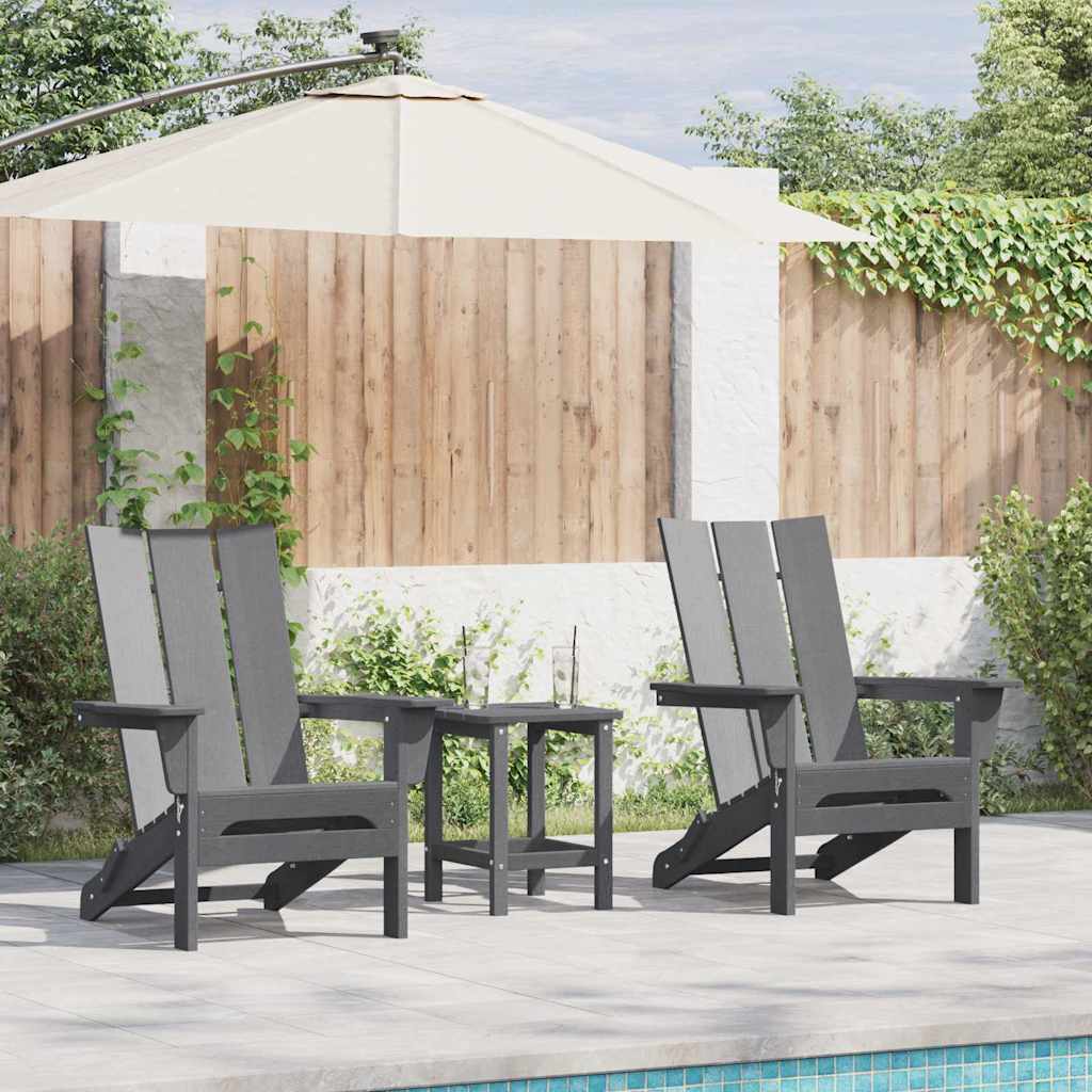 Tuinstoel 2 pcs Lichtgrijs 80.5 x 74.5 x 92 cm Polyetheen is nu te koop bij PeponiXL, paradijselijk wonen!
