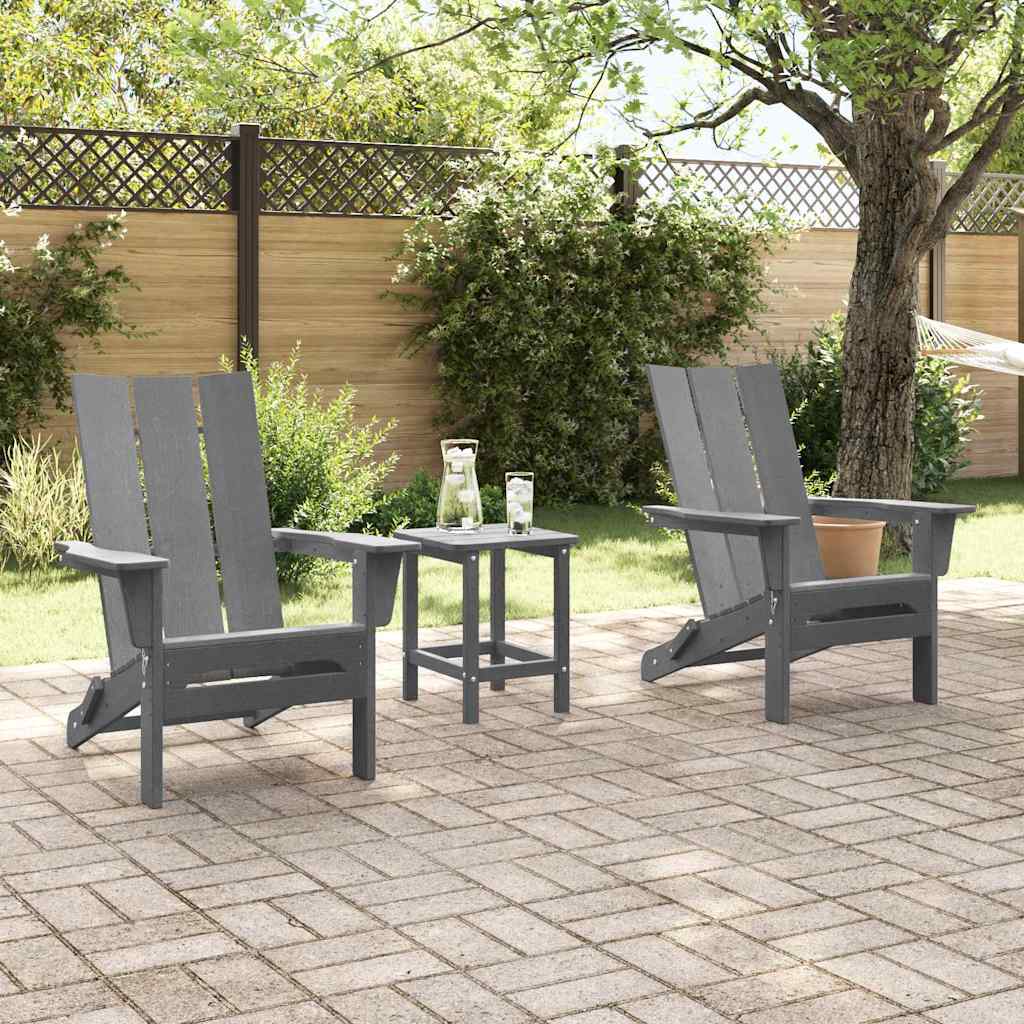 Tuinstoel 2 pcs Lichtgrijs 80.5 x 74.5 x 92 cm Polyetheen is nu te koop bij PeponiXL, paradijselijk wonen!