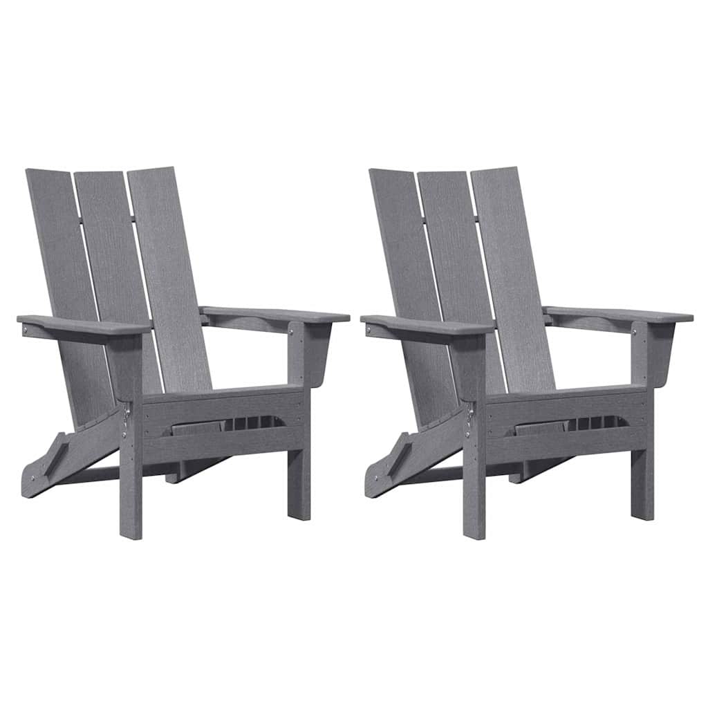 Tuinstoel 2 pcs Lichtgrijs 80.5 x 74.5 x 92 cm Polyetheen is nu te koop bij PeponiXL, paradijselijk wonen!