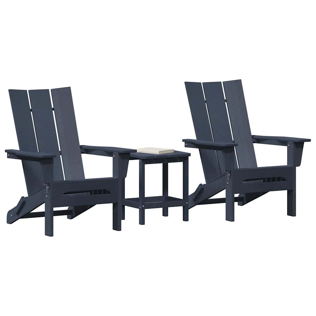 Tuinstoel 3 pcs Marineblauw 80.5 x 74.5 x 92 cm Polyetheen is nu te koop bij PeponiXL, paradijselijk wonen!