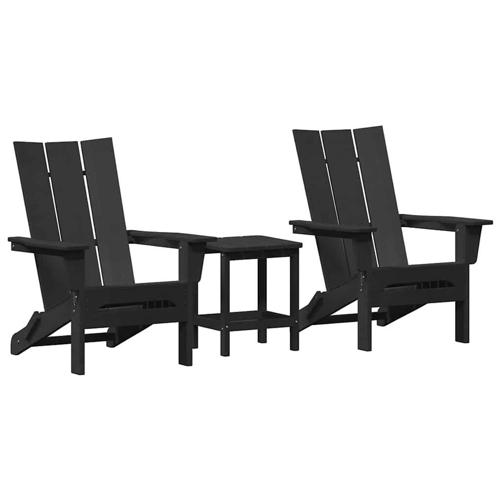 Tuinstoel 3 pcs Zwart 80.5 x 74.5 x 92 cm Polyetheen is nu te koop bij PeponiXL, paradijselijk wonen!