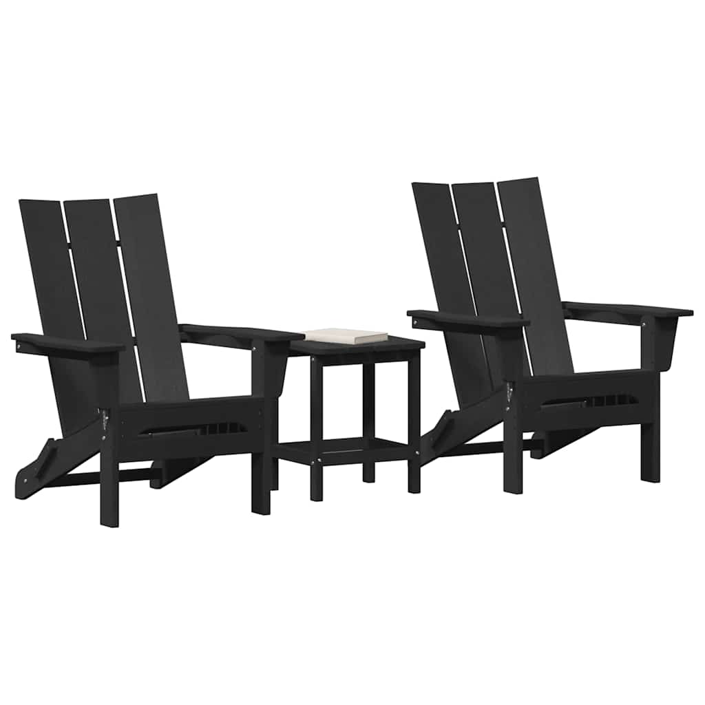 Tuinstoel 3 pcs Zwart 80.5 x 74.5 x 92 cm Polyetheen is nu te koop bij PeponiXL, paradijselijk wonen!