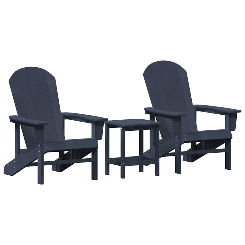 Tuinstoel 3 pcs Marineblauw Polyetheen is nu te koop bij PeponiXL, paradijselijk wonen!