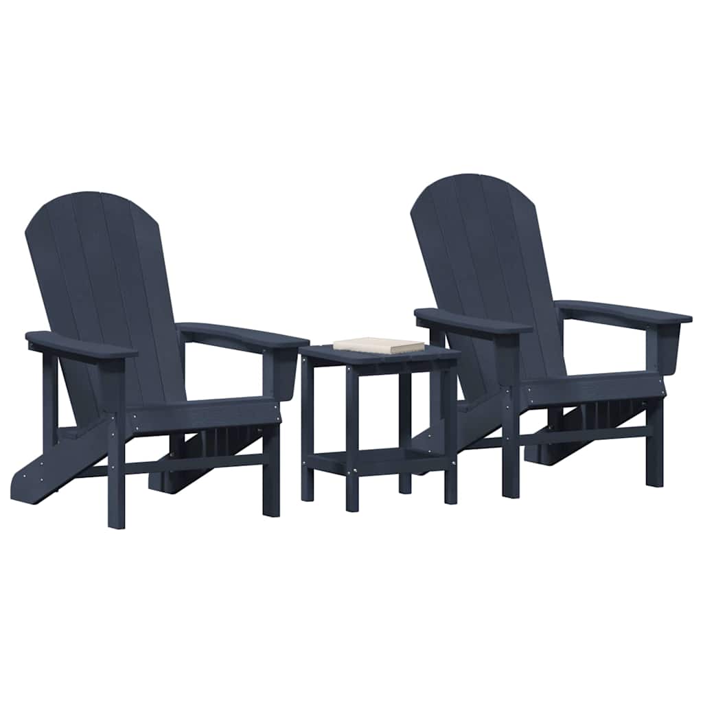 Tuinstoel 3 pcs Marineblauw Polyetheen is nu te koop bij PeponiXL, paradijselijk wonen!