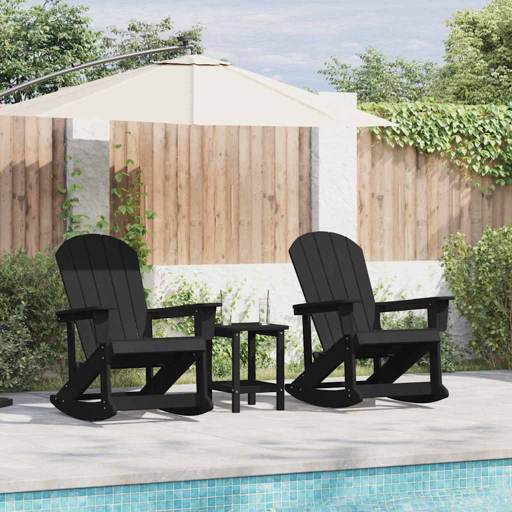 Adirondack Schommeltjes 2 pcs Zwart HDPE is nu te koop bij PeponiXL, paradijselijk wonen!