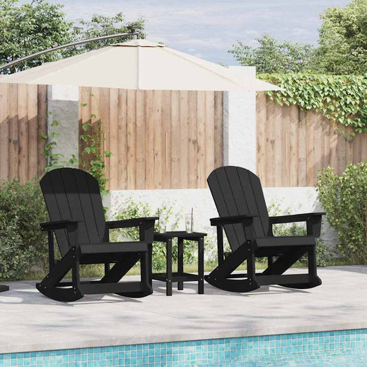 Adirondack Schommeltjes 2 pcs Zwart HDPE is nu te koop bij PeponiXL, paradijselijk wonen!