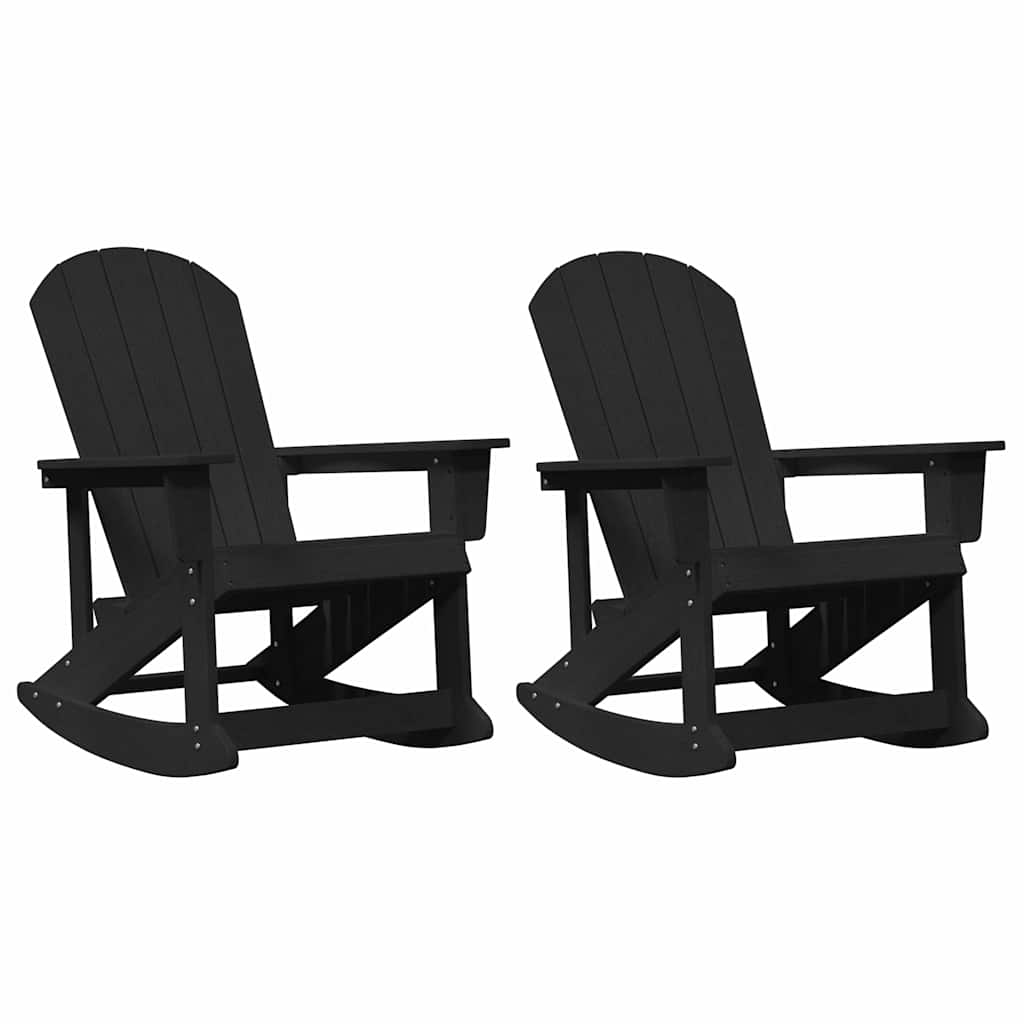 Adirondack Schommeltjes 2 pcs Zwart HDPE is nu te koop bij PeponiXL, paradijselijk wonen!
