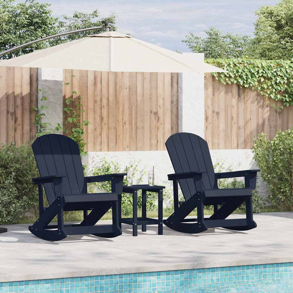 Tuin loungeset 3 pcs Marineblauw HDPE is nu te koop bij PeponiXL, paradijselijk wonen!