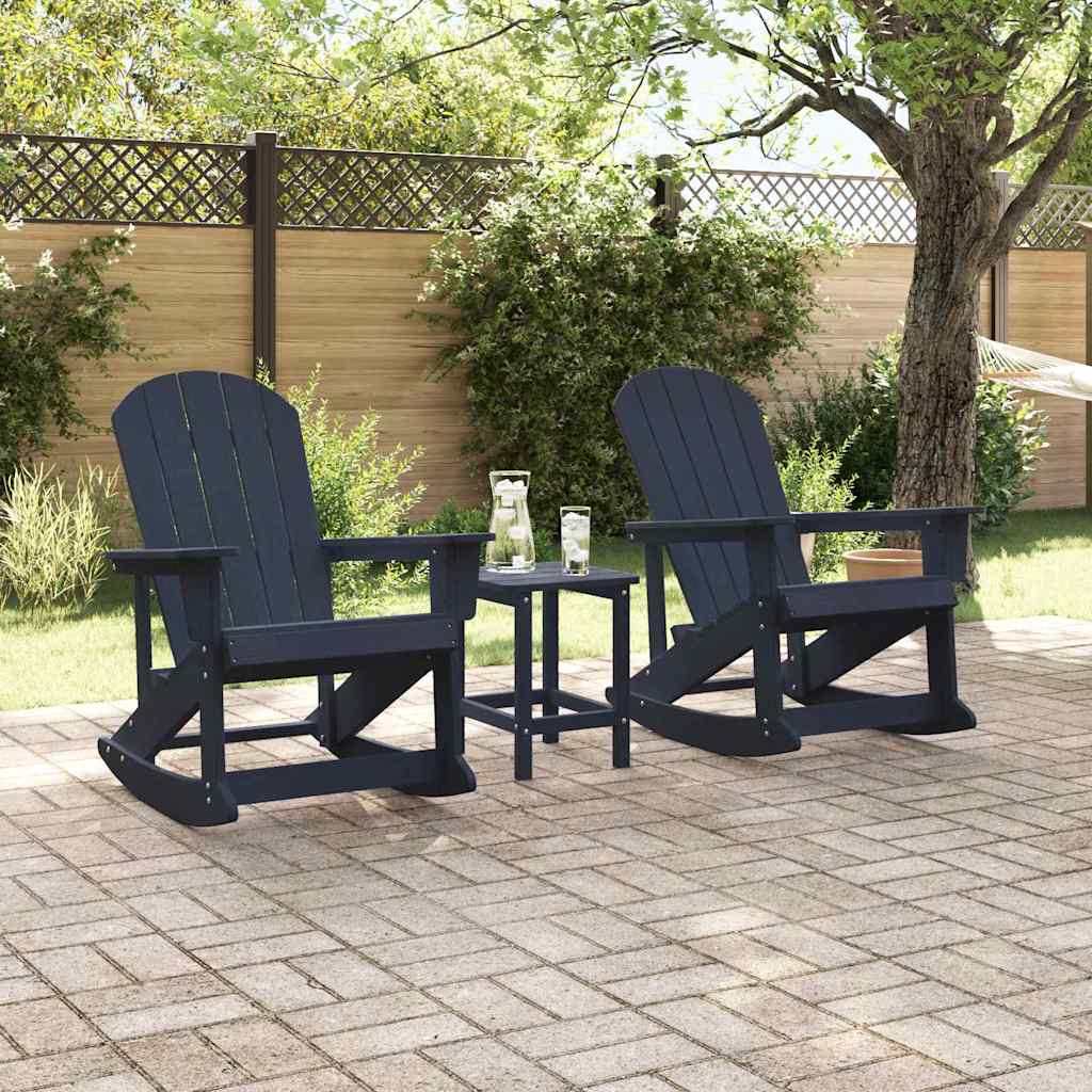 Tuin loungeset 3 pcs Marineblauw HDPE is nu te koop bij PeponiXL, paradijselijk wonen!