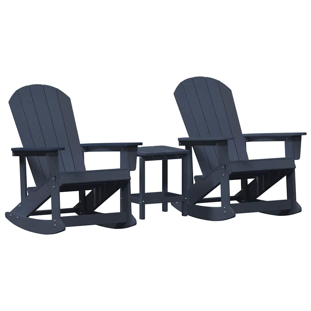 Tuin loungeset 3 pcs Marineblauw HDPE is nu te koop bij PeponiXL, paradijselijk wonen!