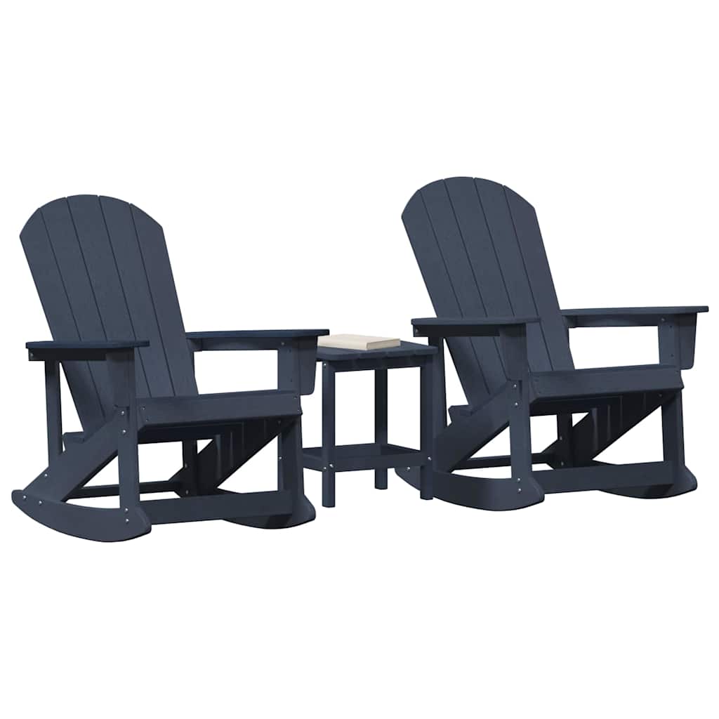 Tuin loungeset 3 pcs Marineblauw HDPE is nu te koop bij PeponiXL, paradijselijk wonen!