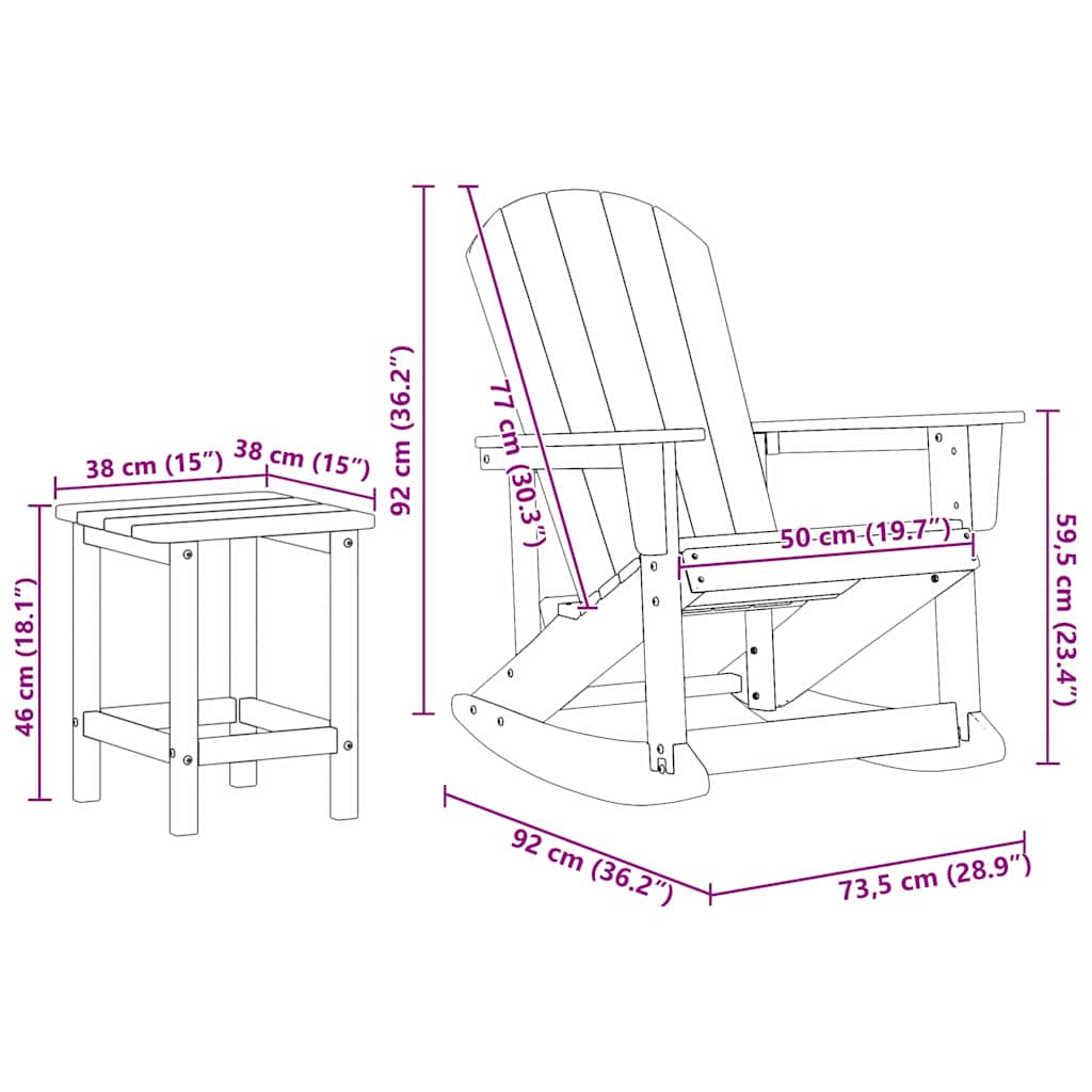 Tuin loungeset 3 pcs Marineblauw HDPE is nu te koop bij PeponiXL, paradijselijk wonen!