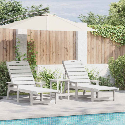 Ligstoel 2 pcs Wit 195,5 x 53 x 98,5 cm Polyetheen is nu te koop bij PeponiXL, paradijselijk wonen!