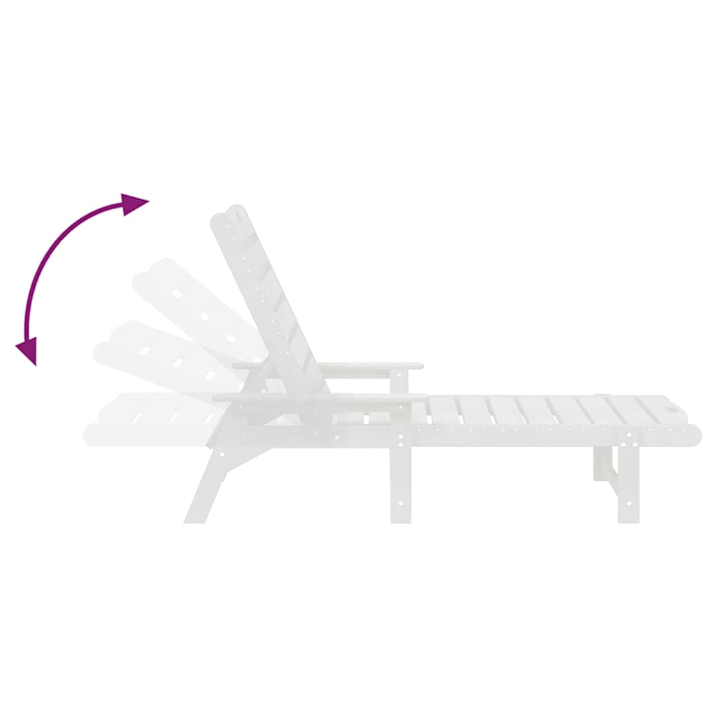 Ligstoel 2 pcs Wit 195,5 x 53 x 98,5 cm Polyetheen is nu te koop bij PeponiXL, paradijselijk wonen!