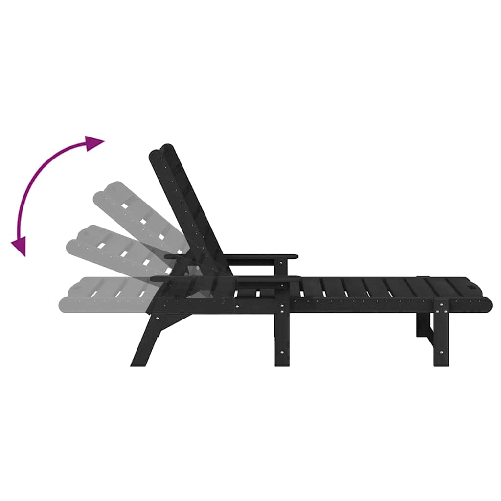 Ligstoel 2 pcs Zwart 195,5 x 53 x 98,5 cm Polyetheen is nu te koop bij PeponiXL, paradijselijk wonen!